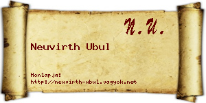Neuvirth Ubul névjegykártya